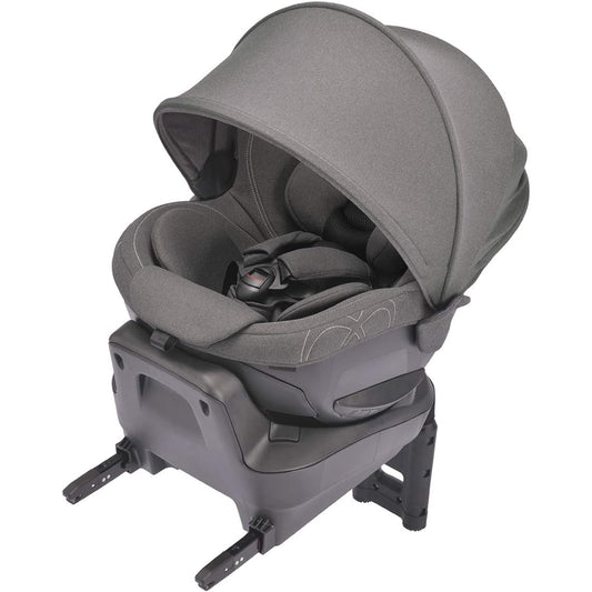 Alebebe Child Seat ISOFIX Fixed Rotating Type Klut 4i Premium 2 Natural Dark Gray Lightweight/Breathable Model BF845 for Use from Newborns