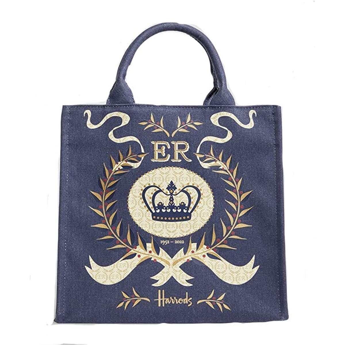 [UK only] Genuine London store Harrods Platinum Jubilee 2022 Queen's Platinum Jubilee Shopper Bag Navy