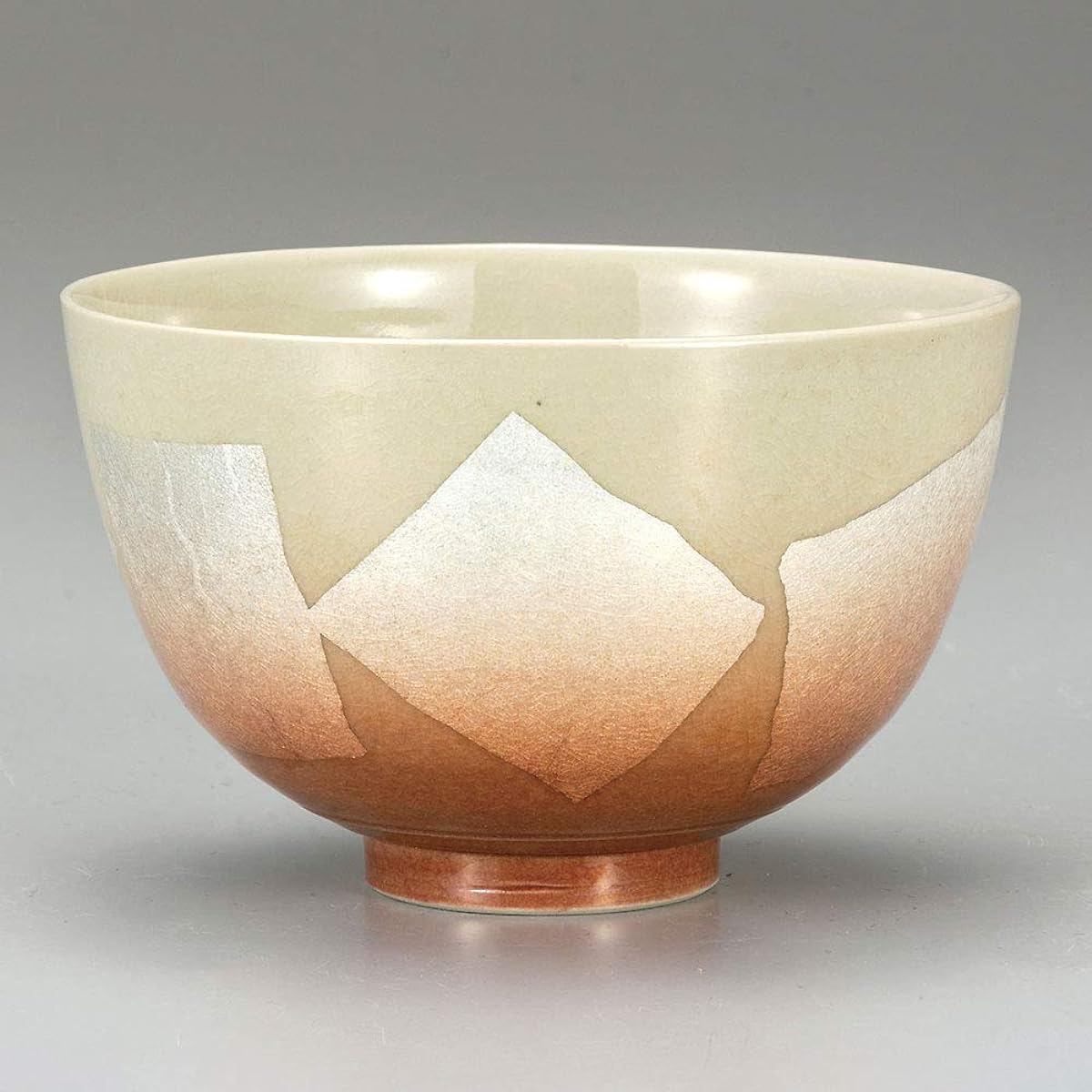 Kutani ware matcha bowl silver color pottery tea utensils made in Japan