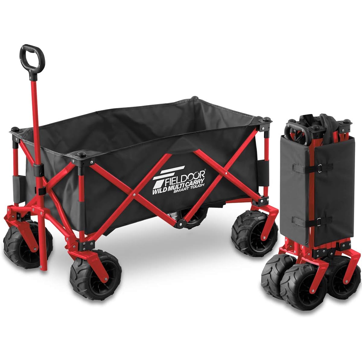 FIELDOOR Carry Cart Wild Multi-Carry [Smart Tough] Foldable Versatile Wagon Load Capacity 150kg Compact Storage Outdoor Camping Leisure