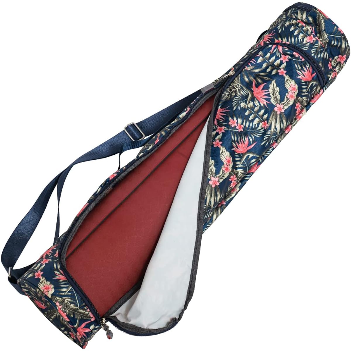 YUREN Yoga Mat Bag Storage Yoga Mat Case Training Mat Bag with Pocket Large Size Easy to Put Tote Canvas Vertical Thick Waterproof Lightweight Yoga Carry Bag Stylish Shoulder Ladies Convenient to Carry