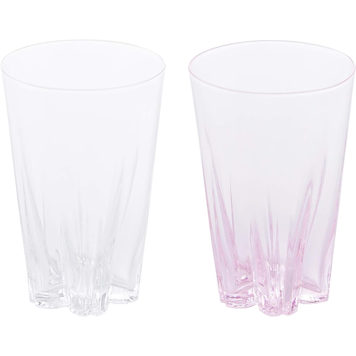 Hyaku Percent (100%) Tumbler Red and White 240cc SAKURASAKU Glass [Sakurasaku Glass] SG-01TP Set of 2
