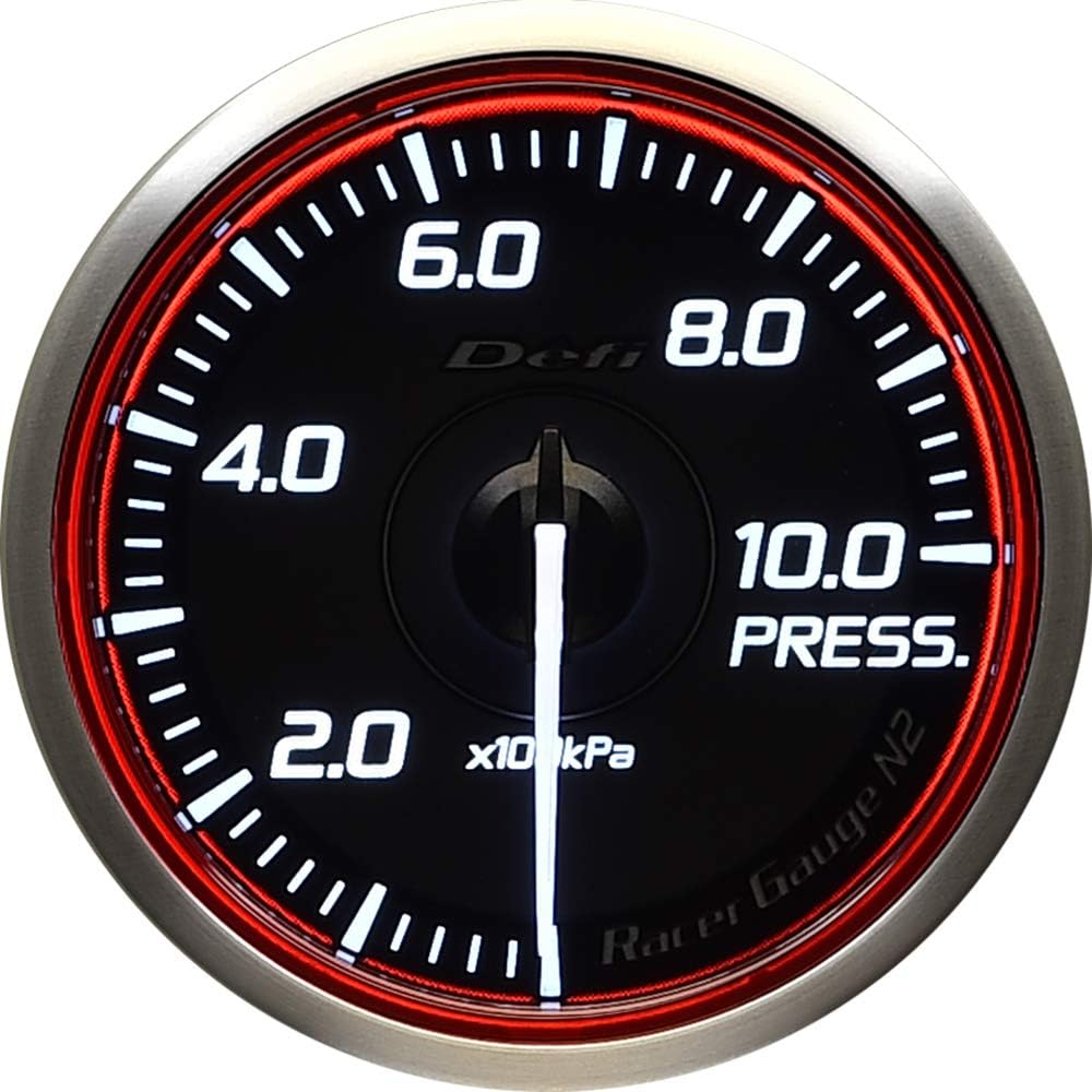 Nippon Seiki Defi Meter [Racer Gauge N2 RED] 60φ Pressure Gauge DF16803