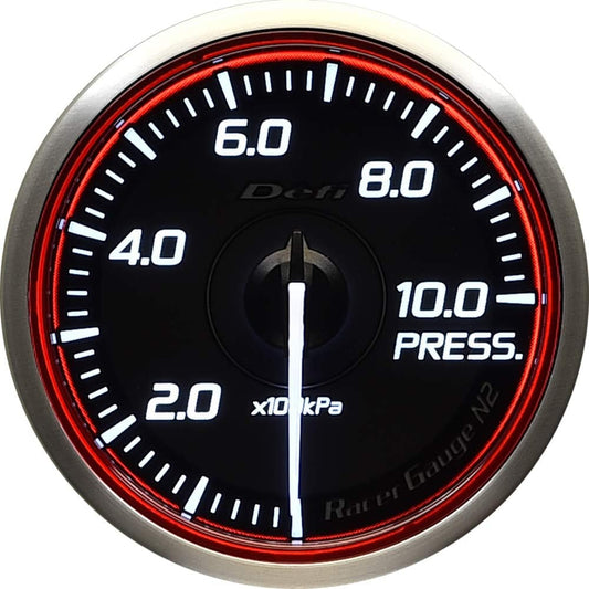 Nippon Seiki Defi Meter [Racer Gauge N2 RED] 60φ Pressure Gauge DF16803
