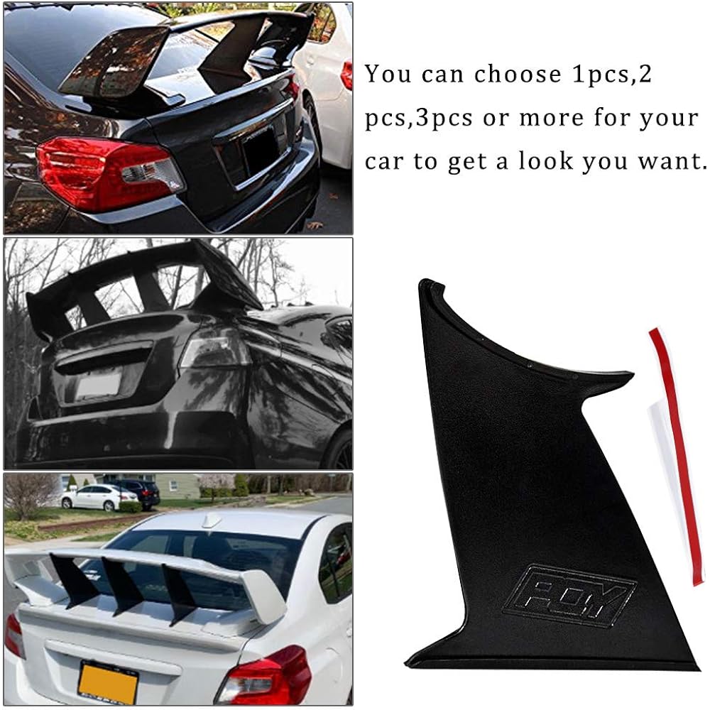 PQY Spoiler Wing Stabilizer 2 Pieces 2015-2019 Subaru WRX STI Sedan Spoiler Wing Stiffor Support Rally with PQY Logo