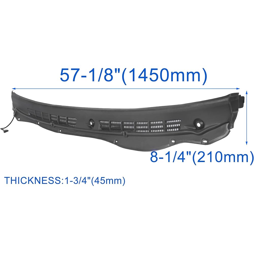 ECOTRIC Wipelager Wiper Cowl Grill Bent Panel 2004-2012 Chevrolet Colorado GMC Cannion Replacement 208220072