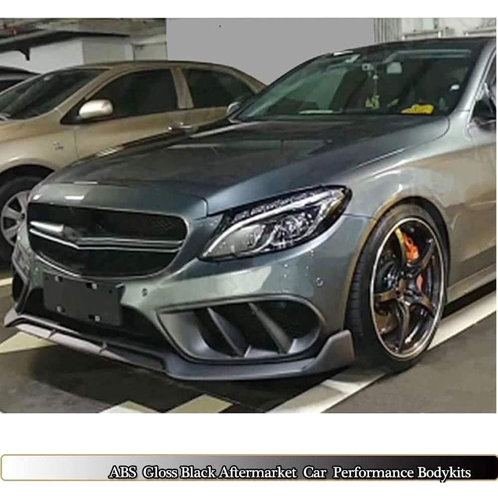 MCARCAR KIT W205 Foglamp Grill Cover Mercedes-Benz C Class W205 C205 SPORT C43 AMG 2015-2018 C300 C350 C400 FRP FRP Gloss Black Front Bumper Light Light Air Event Trim