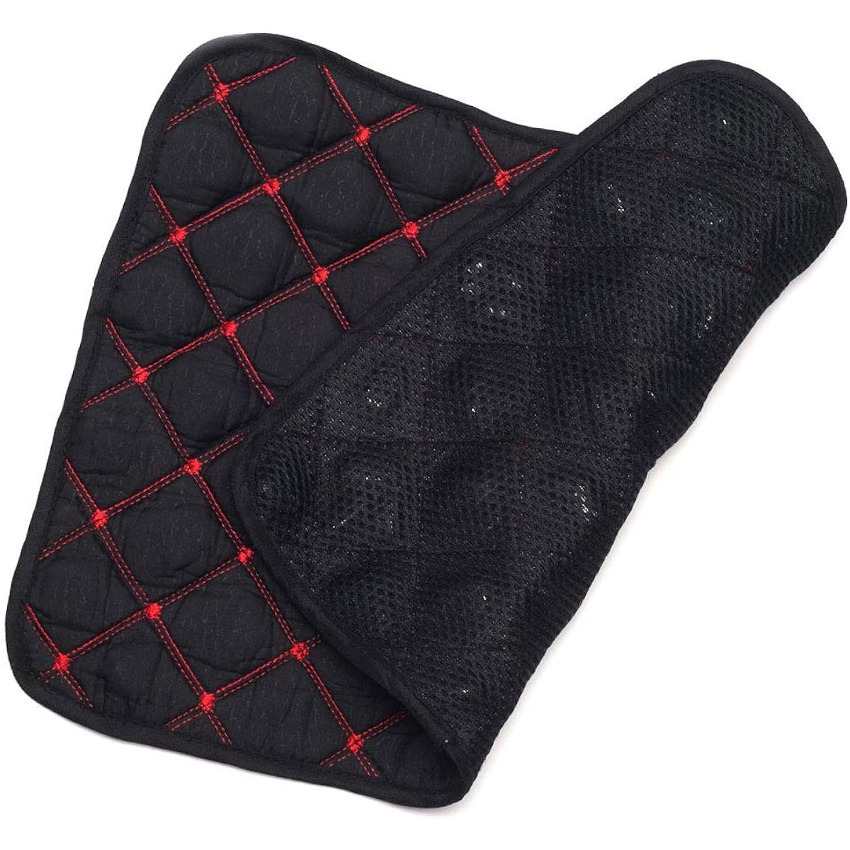 OVER-9 Terahertz Ore Mat 340g Pillow, Chair, Cushion, Buttocks, Healthcare, Cushion, Car, Office, Home Use, Present, Ripple Stone, Raw Stone [Black x Red]