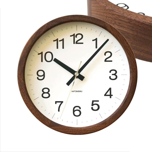 KATOMOKU Muku Clock 16 Walnut Radio Clock Continuous Second Hand km-108WA φ220mm (Radio Clock)