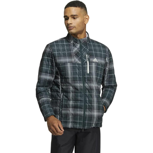 [Adidas Golf] Golf Jacket, Tartan Check, Thermal, Medium Wadding, Long Sleeve, Full Zip Jacket, Men's