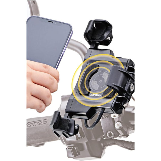 Daytona Motorcycle Smartphone Holder Wireless Charging Qi Standard Compatible Max 15W Compatible with iPhone/Android Smartphone Holder +e 23012