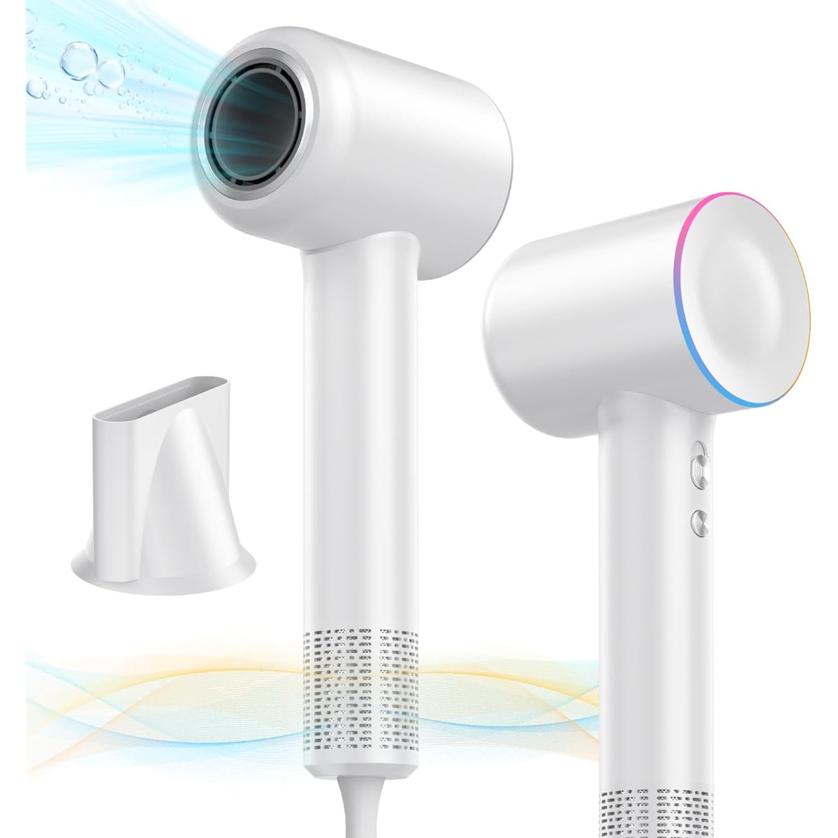 [Rokuetsu] Dryer, Quick Drying, Large Air Volume, 1300W, High Concentration of Negative Ions, Lightweight, Hair Dryer, Compact, Cold and Hot Air, 4 Level Modes, 2 Levels of Wind Speed, Comes with Nozzle, Static Elimination, Low Noise, High Speed Dryer,