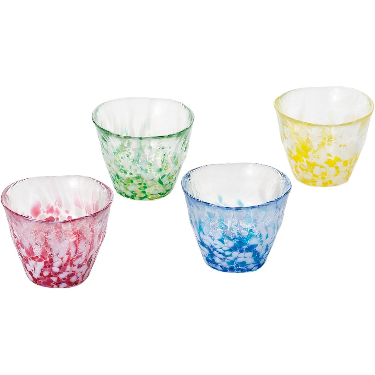 Adelia Tsugaru Vidro Free Cup 4 Guests Gift Set 175ml Tsugaru Scenery Free Glass Cosmetic Box Made in Japan FS-71536