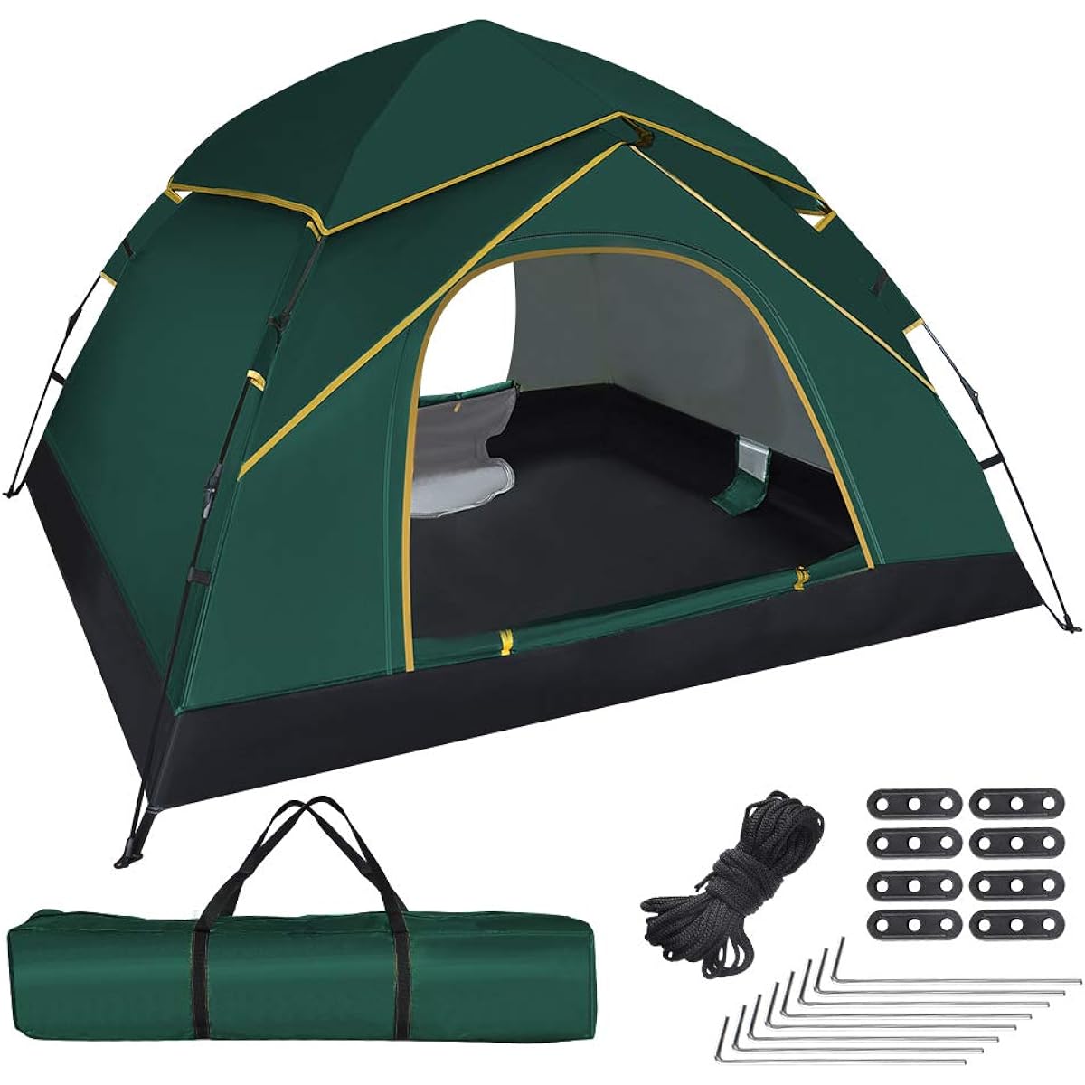 Haibei Tent, One Touch Tent, For 3 to 4 People, Camping Tent, Sets Up in Seconds, UV Protection, Windproof, Waterproof, Breathable, Camping Equipment, For Cherry Blossom Viewing, Sports Days, Climbing, Disaster Prevention, New…