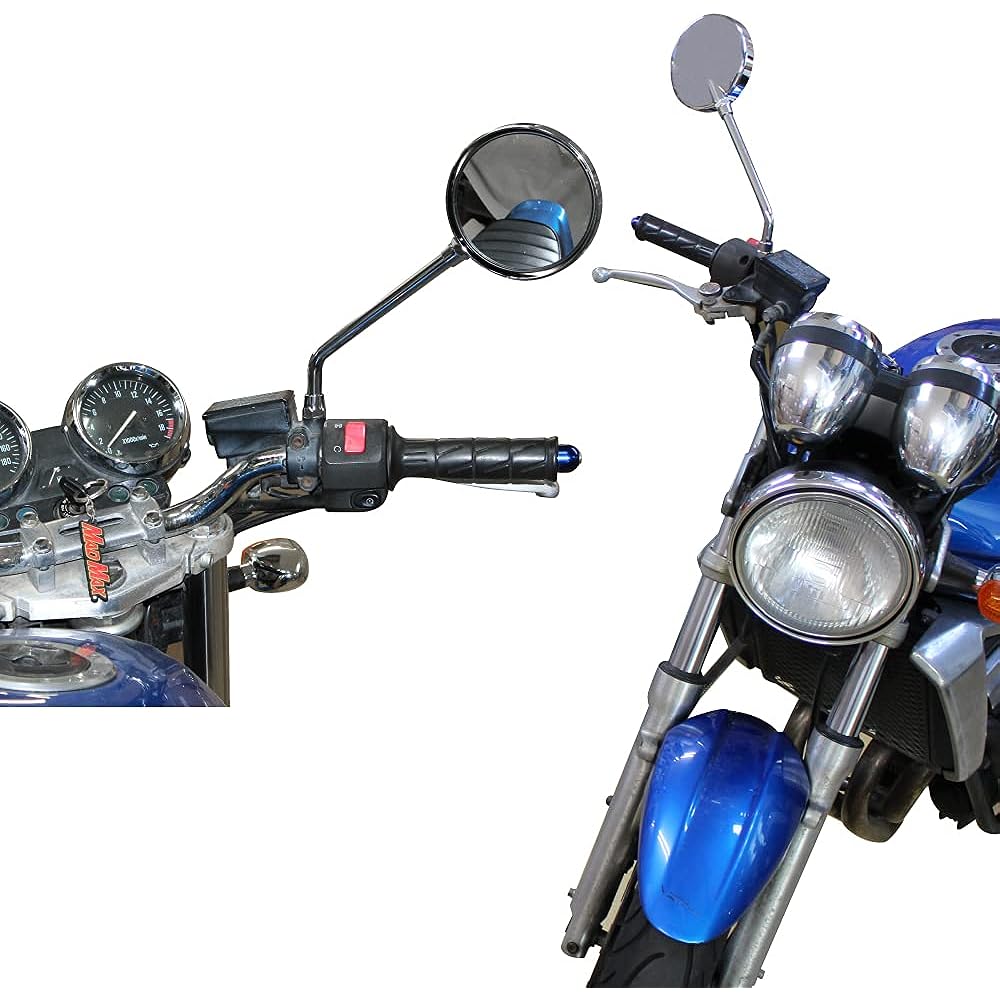 Motorcycle mirror KAWASAKI Z2 type mirror 10mm long stay plated 2 pieces