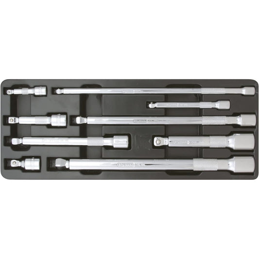 KS TOOLS 1/4"+3/8"+1/2" CHROMEplus Wobble extension set 9 pcs 918.0009