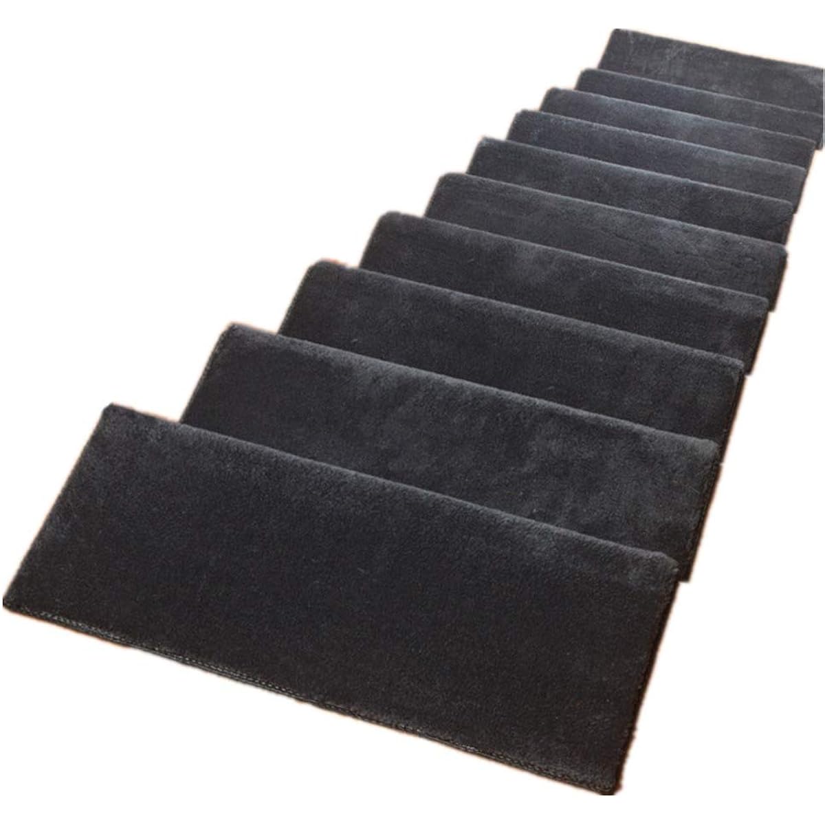 Stair mat, 18 mm thick, 10 sheets, fluffy, non-slip, soundproof, foldable, new type, gentle on feet and back, super thick, scratch resistant, suction, stays in place, durable, suitable for all seasons, stair cushion, stair carpet, large, rectangular, 65