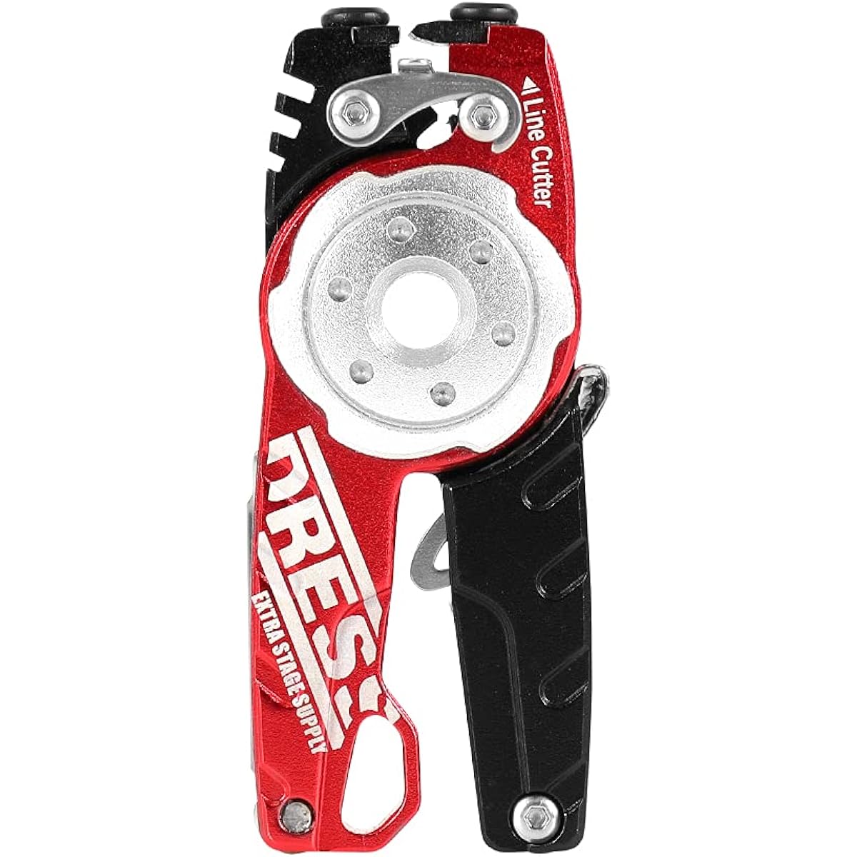 [DRESS] Multi-Tool with 6 Functions Line Cutter Scissors Line Knot Leader PE Fishing Portable Scissors Lightweight Small Scissors Keychain DRESS Red