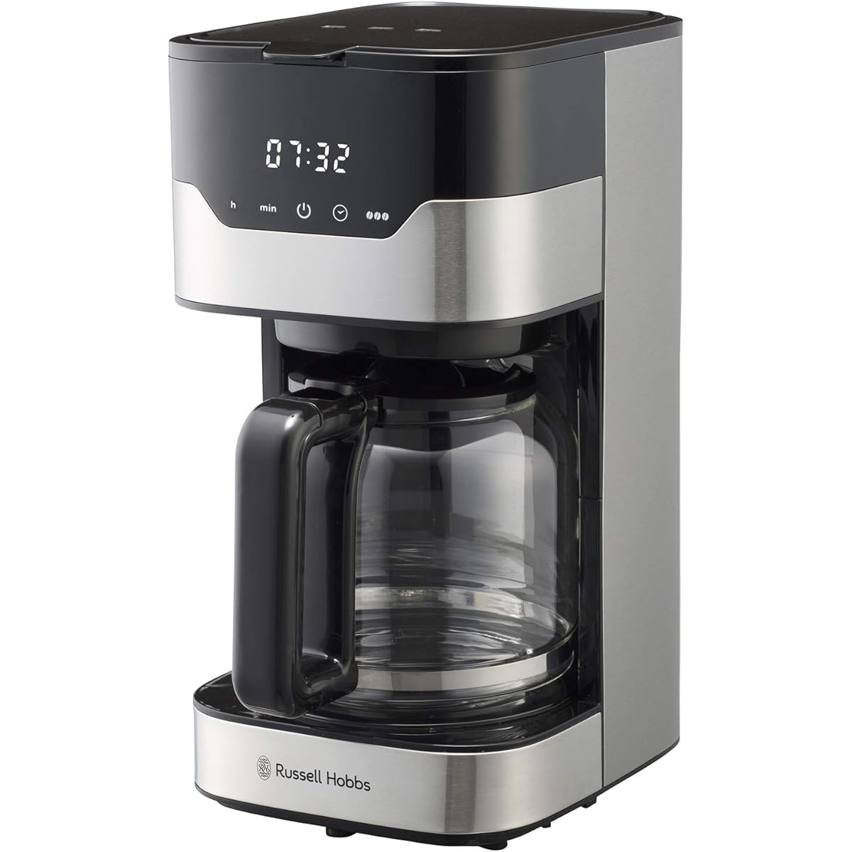 Oishi and Associates Russell Hobbs Electric Coffee Maker, 10 Cups, No Paper Filter Required, Includes Timer, Touch Panel, Gold Filter, Corres Grand Lip 7651JP