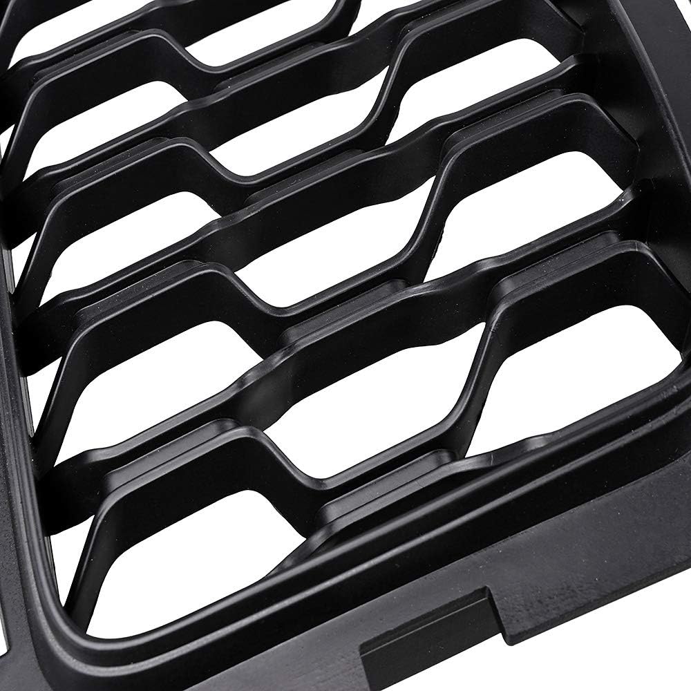 Anzio 7 Piece Mat Black Grill Insert Front Mesh Honeycomb 2017-2020 Grand Cherokee Compatible