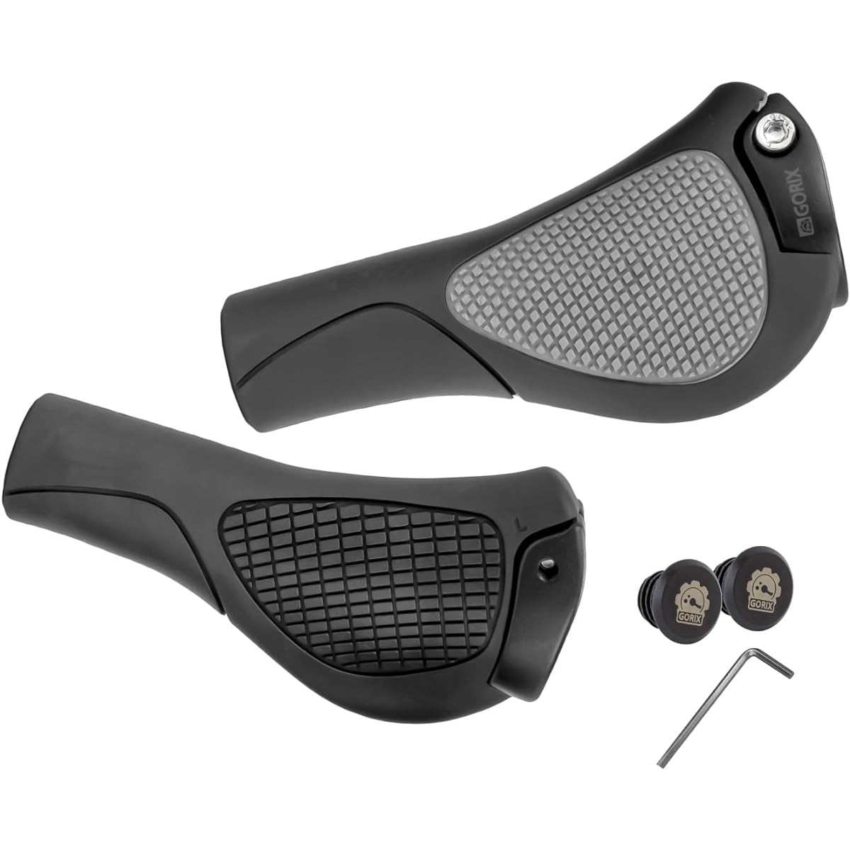 GORIX Bicycle Grip Grip Shock Absorption Cycle Grip Ergo Grip Customized Grip Replacement Bicycle Grip Lock-on Cross Bike MTB Mini Velo Electric Bicycle and Other Bicycles Black x Gray (GQZ801)