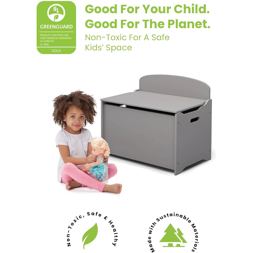 Delta Children MySize Deluxe Toy Box, Grey 141