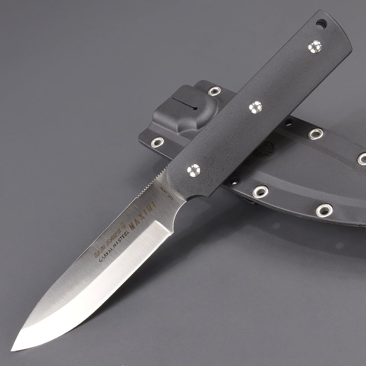 G.SAKAI Outdoor Knife Sabi Knife 8 Makiri Sports Black