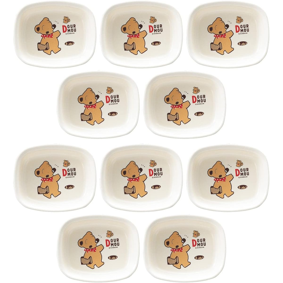 Taiwa Children's Tableware Square Small Bowl 300ml White Set of 10 Durumu MC-39-DM