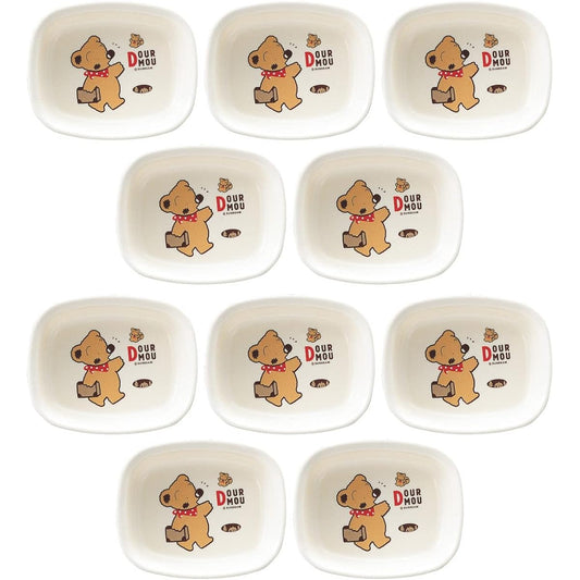 Taiwa Children's Tableware Square Small Bowl 300ml White Set of 10 Durumu MC-39-DM