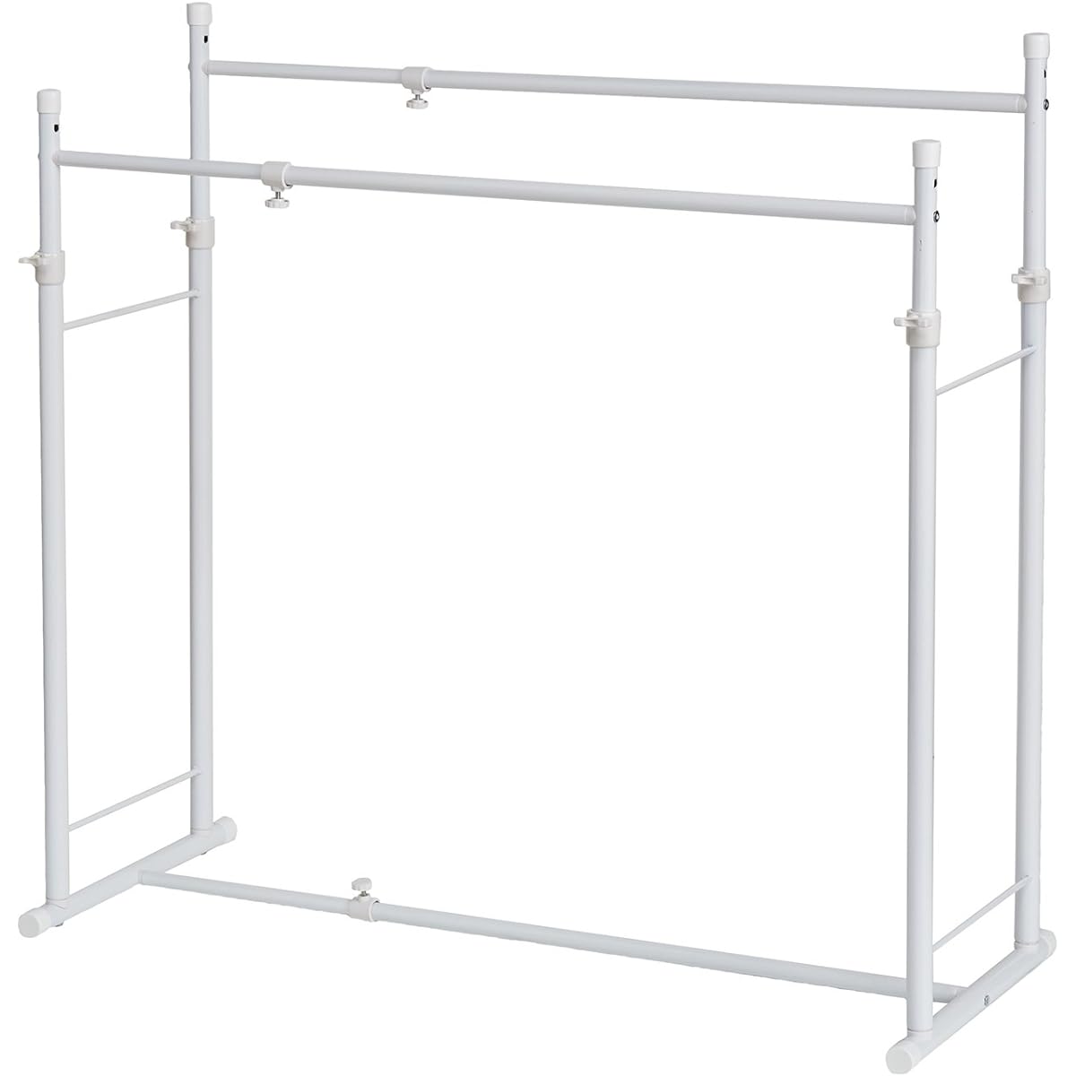 HEIAN SHINDO Hanger Rack, Closet Storage, 2 Rows, Vertical and Horizontal Stretchable, White, Width 75~130cm, Height 81~110cm, Depth 40cm OHW-20 Heian Shindo Kogyo