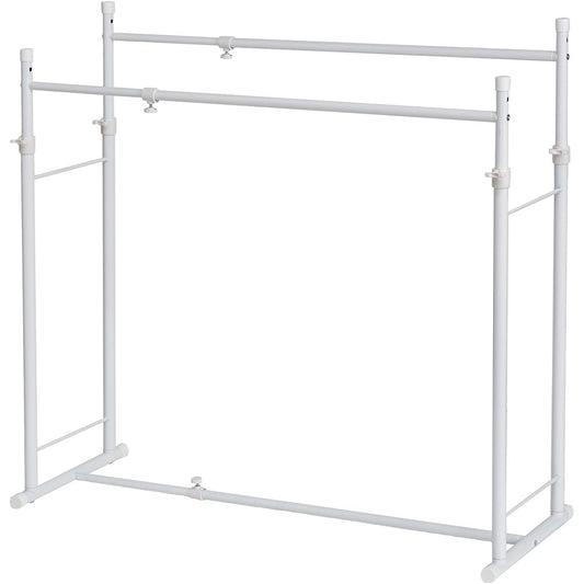 HEIAN SHINDO Hanger Rack, Closet Storage, 2 Rows, Vertical and Horizontal Stretchable, White, Width 75~130cm, Height 81~110cm, Depth 40cm OHW-20 Heian Shindo Kogyo