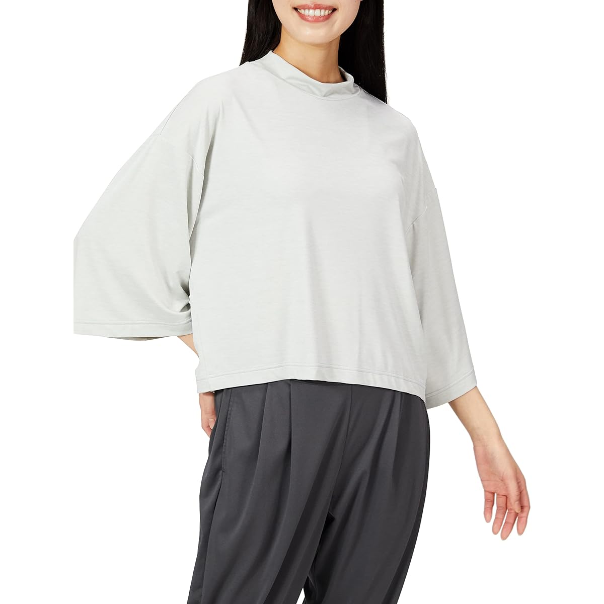 [CEDA Blue X/Wacoal] Outer Top T-Shirt (3/4 Sleeve) Sweat Absorbent Quick Drying Antibacterial Odor Resistant UV Protection DFY507 Women's