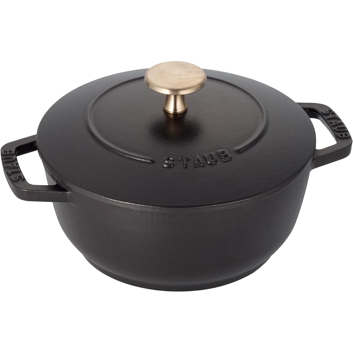 staub "Wanabe Black S 16cm" Two Hand Cast Enamel Pot Rice Cooker 1 Cup IH Compatible [Authorized Japanese Product] Wa-NABE 40501-000