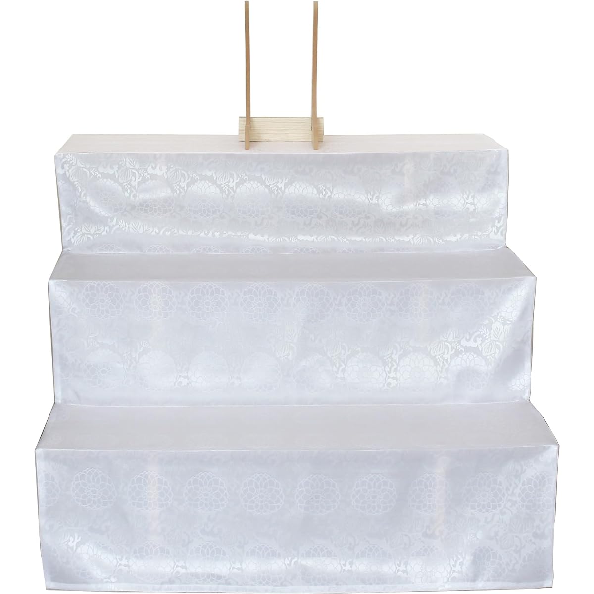Two-tiered Altar, Three-tiered Altar, Wooden Altar, 2-Tier, 3-Tier Back, White Cloth Cover, Cover Included, Photo Frame, Buddhist Services, Buddhist Services, Compact Bon Shelf, Wooden Altar for Bon