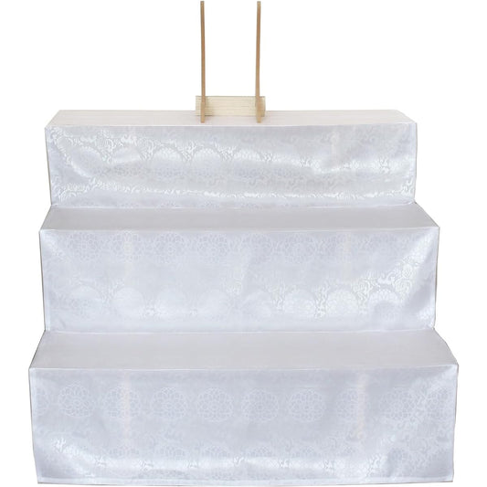 Two-tiered Altar, Three-tiered Altar, Wooden Altar, 2-Tier, 3-Tier Back, White Cloth Cover, Cover Included, Photo Frame, Buddhist Services, Buddhist Services, Compact Bon Shelf, Wooden Altar for Bon