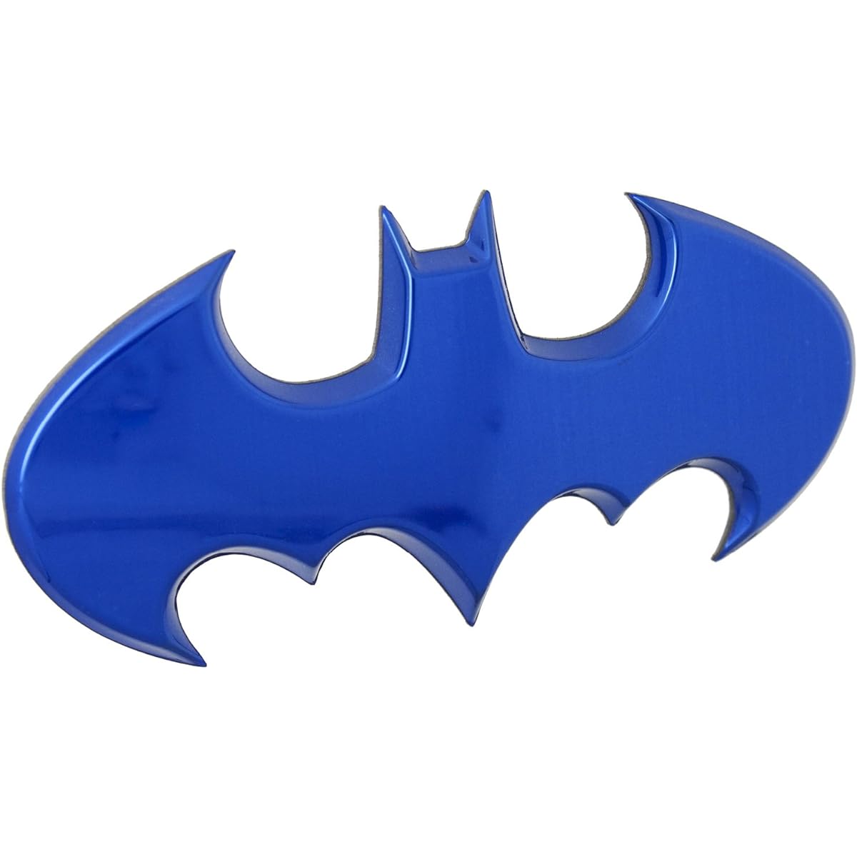 Fan Emblems Batman Batwing Logo 3d Car Emblem Blue Chrome, DC Comics, Automotive Sticker Decal Badge flexes to fully Adhere to Cars, Trucks, Motorcycles, Laptops, Windows, Almost Anything