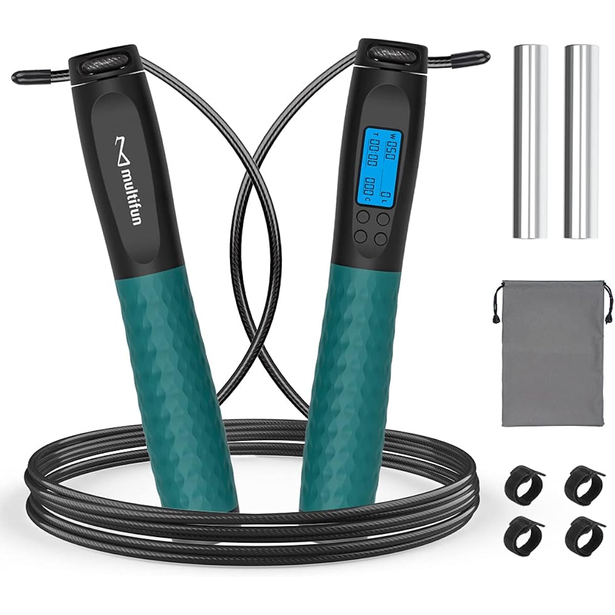 multifun weight jump rope – black blue