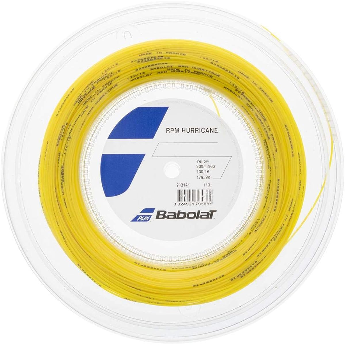 BabolaT "RPM HURRICANE120/125/130 200m roll BA243141" hard tennis string