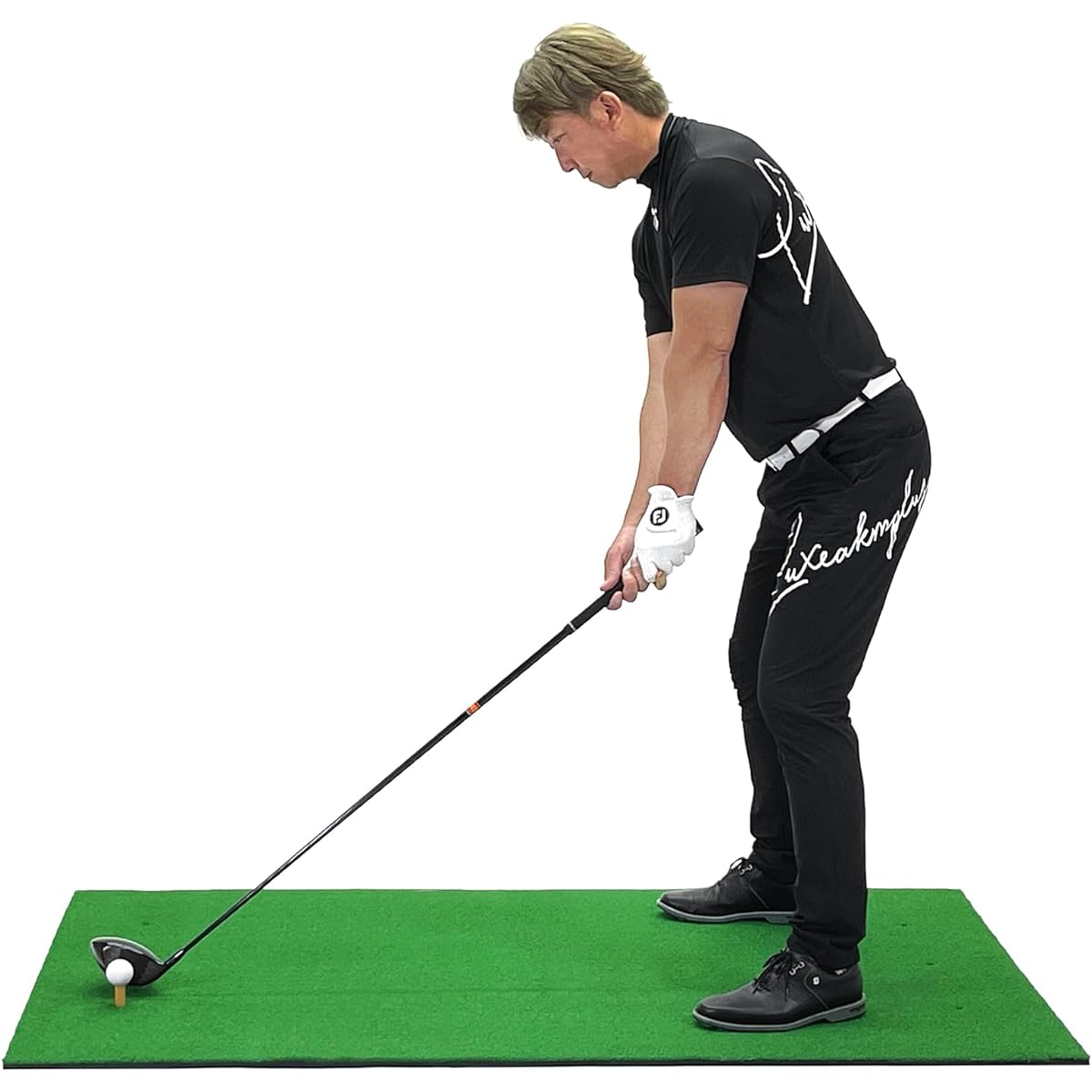 GolfStyle Golf Mat Large Golf Practice Mat Outdoor Indoor Practice Swing Driver Swing Practice Artificial Grass SBR 100 x 170cm Golf Tee Golf Ball