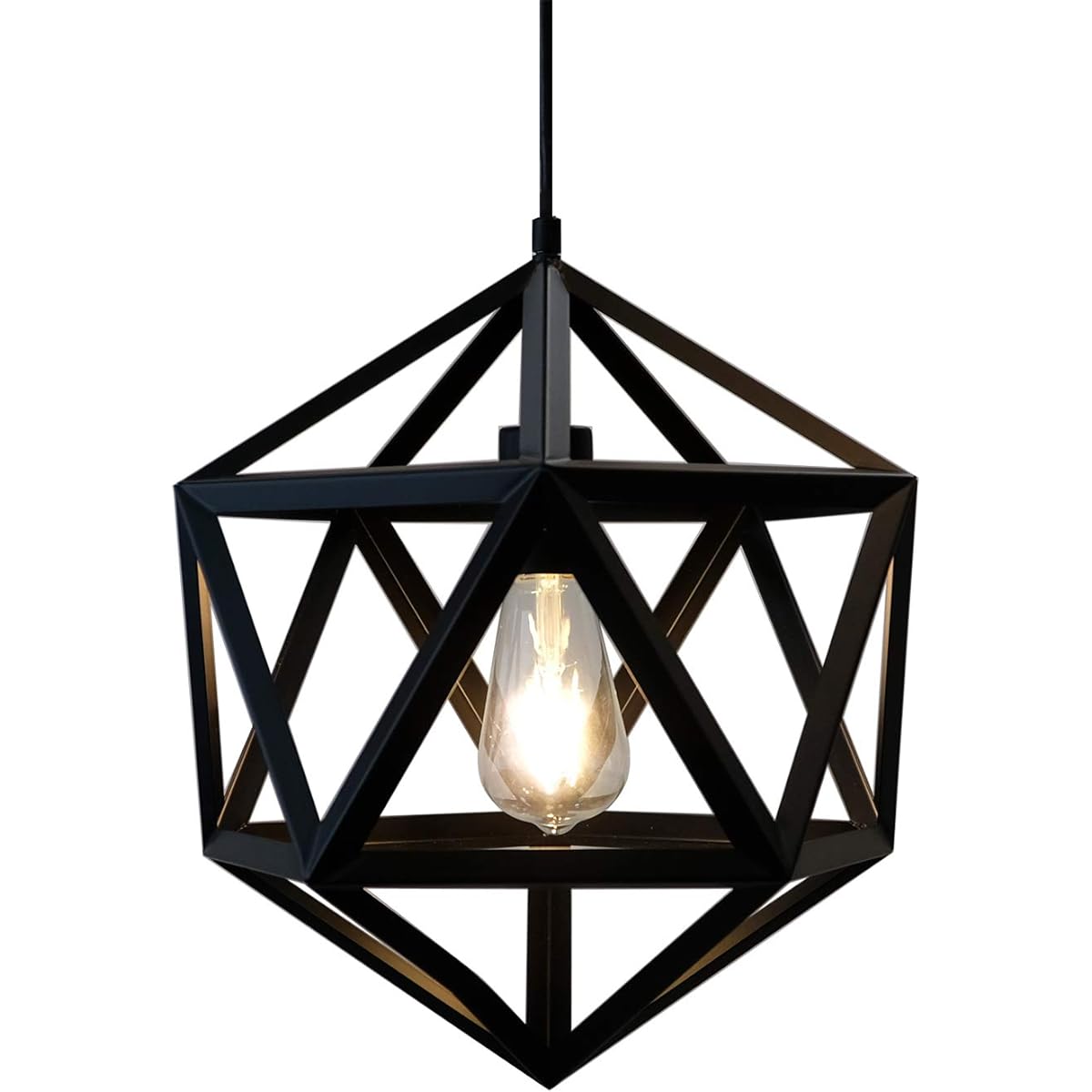 Takizumi Pendant Light LED Filament Bulb Included Steel Shade GL1078P Black