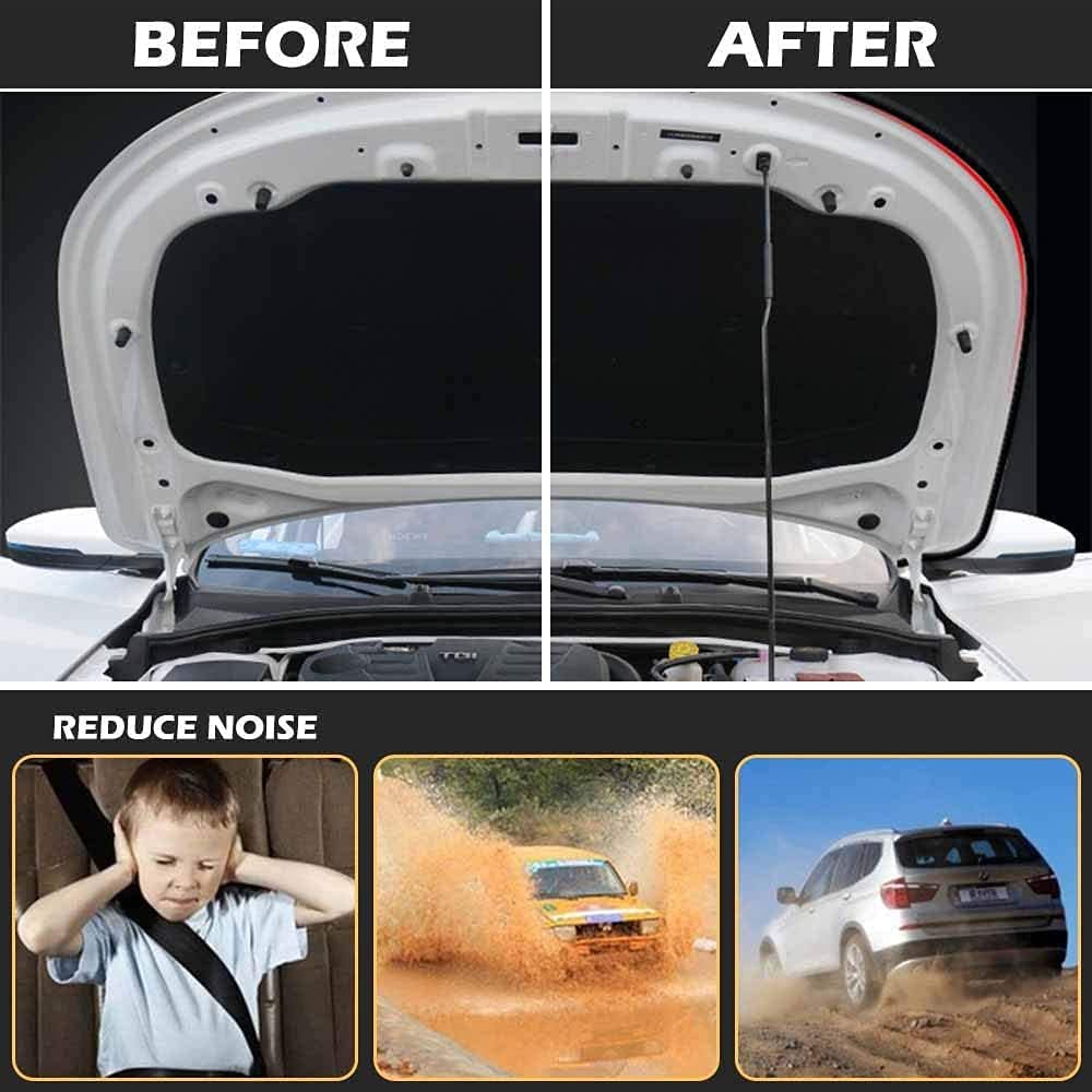 Length 52.4 feet universal self -adhesive auto rubber wesser seal strip width 51/100 inch x thickness 1/5 inch car windows and door engine cover (length 26.2 feet 2 roll)