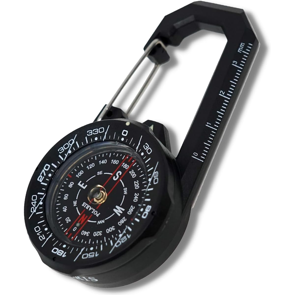 POLARIS Compass with carabiner MC-0933 Direction magnet Direction needle Carabiner compass Camping Outdoor Trekking