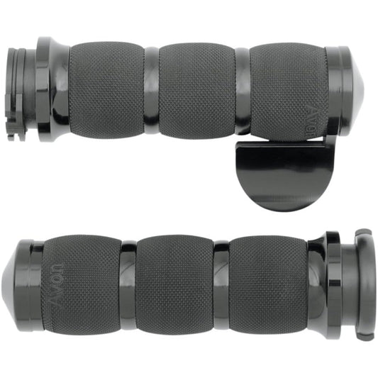 Avon Air Cushion Cable Throttle Grip Black W /Throttle Boss