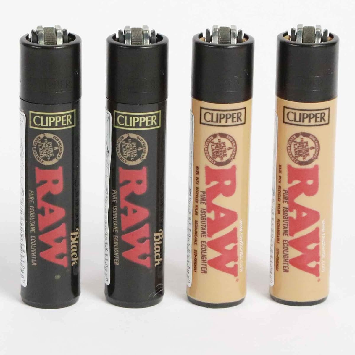 Clipper lighter Genuine RAW limited design Black 1 piece Clipper lighter Gas lighter Can be filled with gas Replaceable flint (flint) Replaceable wheels (CP11) Reusable gas lighter No gas [Ekimani Industries]
