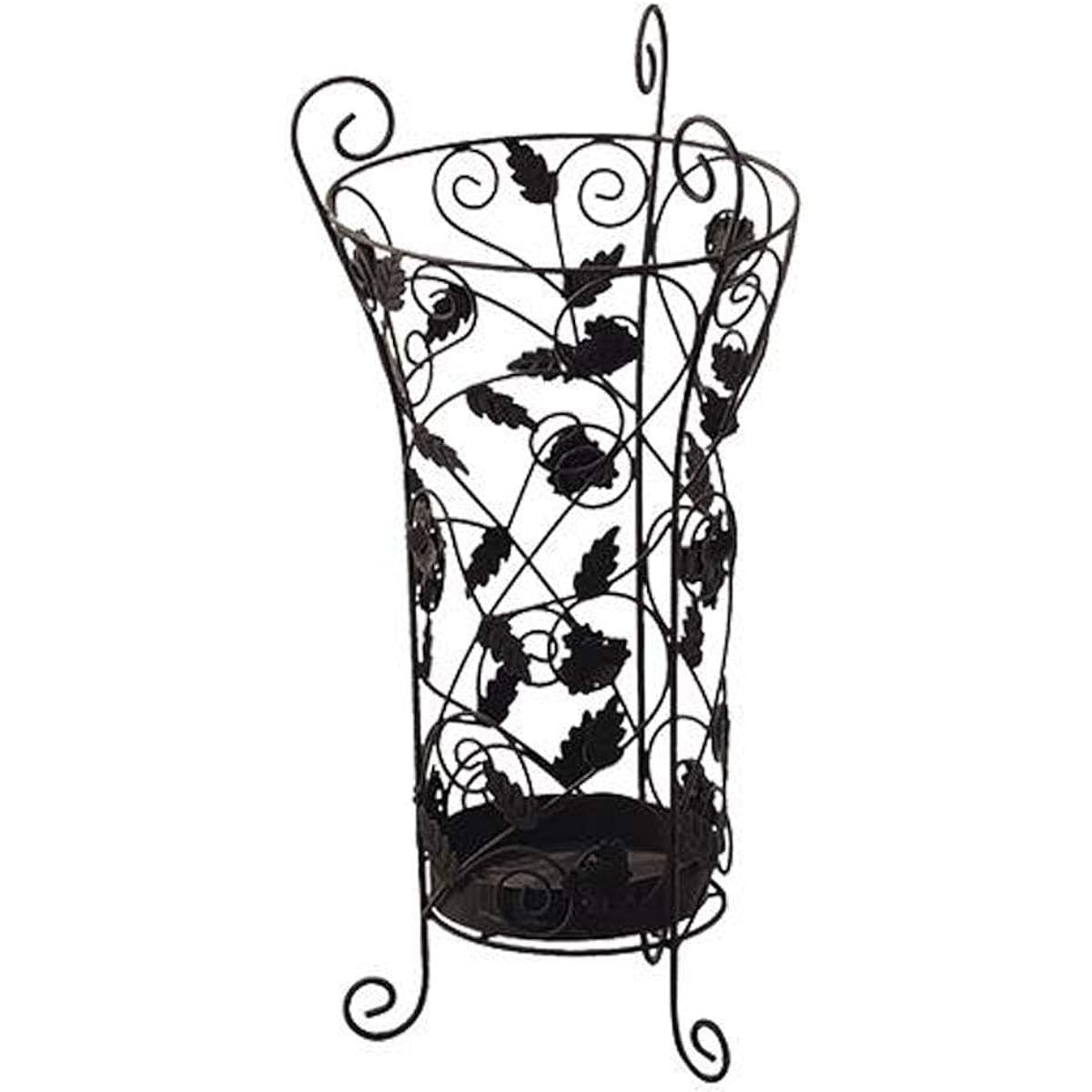 Umbrella stand wire leaf pattern umbrella tray dark brown approx. φ28 x 59cm 54-89DBR