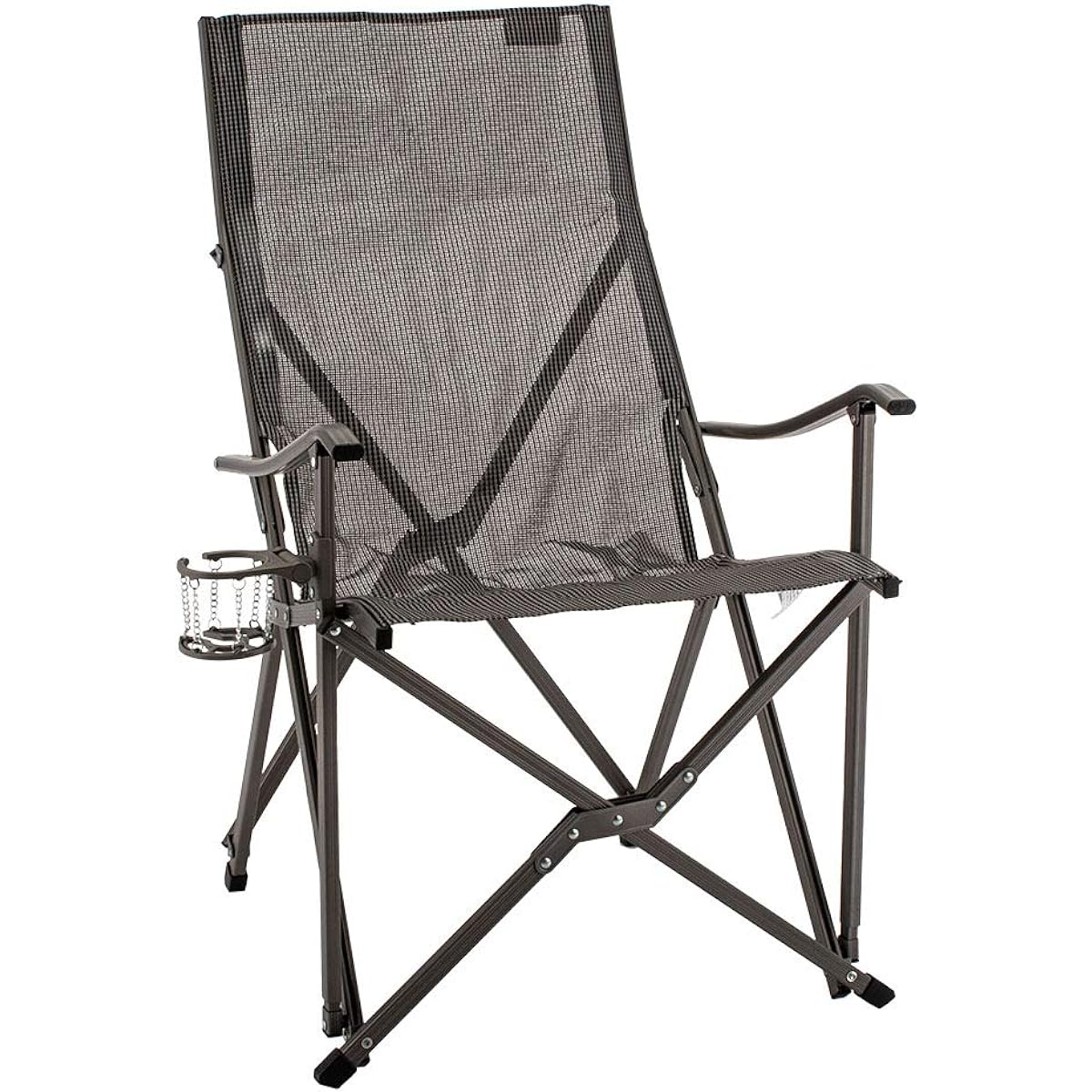 [Coleman] Coleman Outdoor Chair PATIO SLING CHAIR Foldable 2000020294 Gray Chair with Drink Holder [Parallel Import]