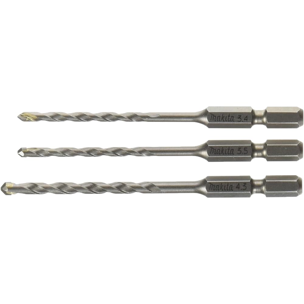 Makita Rechargeable Carbide Drill Set of 3 Diameter 3.4/3.5/4.3mm A-46919