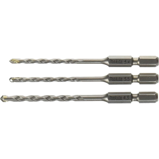 Makita Rechargeable Carbide Drill Set of 3 Diameter 3.4/3.5/4.3mm A-46919