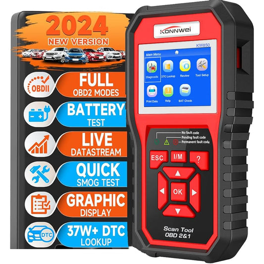 Obd2 Scanner, Auto Diagnostic Code Scanner KW850 Pro Universal Car Engine Scanner OBD Scanner Tool Check Engine Light All OBD II Car Code Reader Since 1996 [2018 Upgraded Exclusive Version] KW850 Pro 4333089962