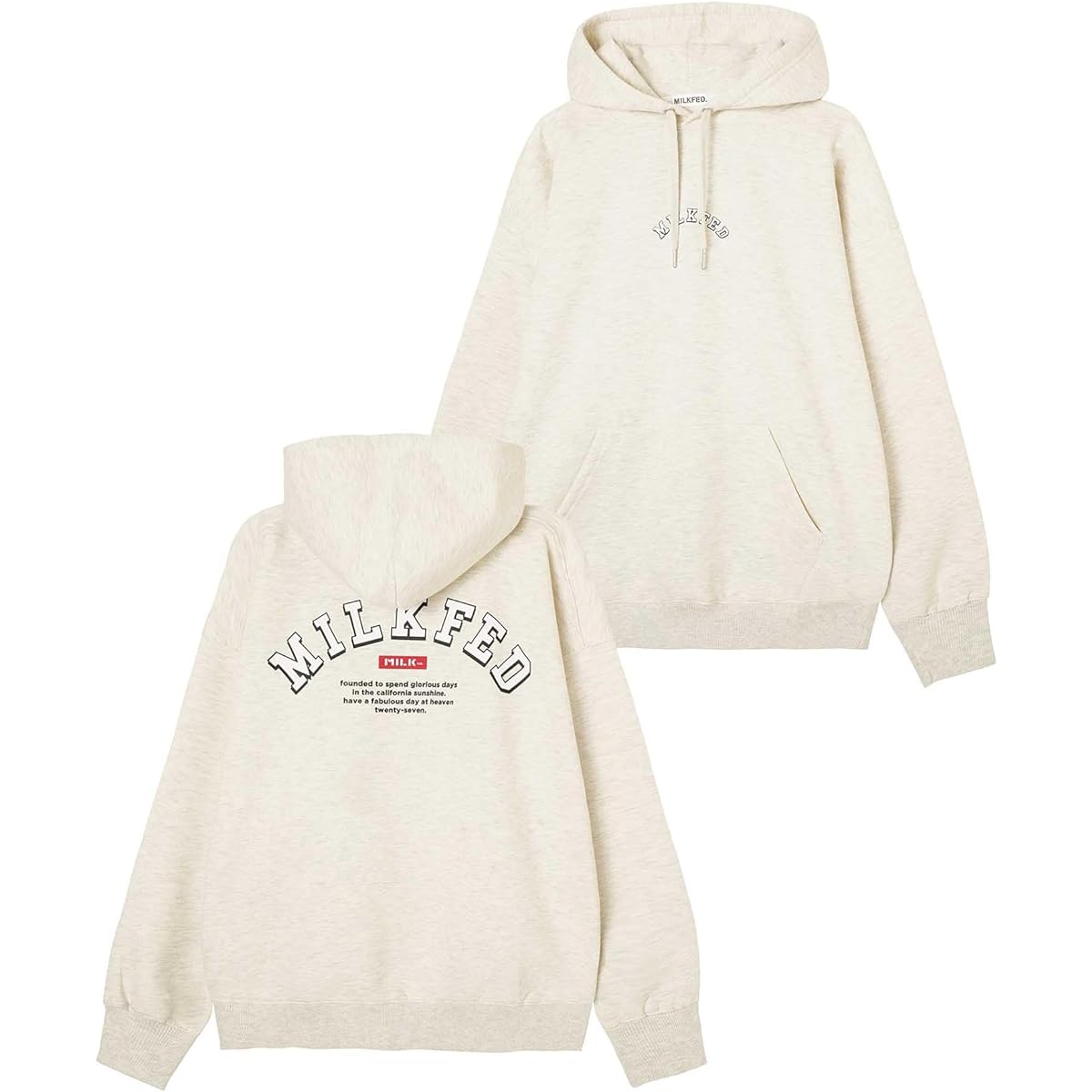 [Milkfed] Hooded Sweatshirt COLLEGE ARCH LOGO SWEAT HOODIE Women's